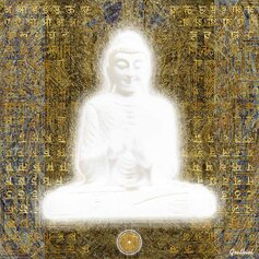 Giclée: Valge Buddha – universumi tarkus, 2022 