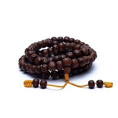 Lihvitud rudraksapuu seemnetest palvehelmed (mala), 108 helmest, 1 cm