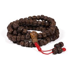 Lihvitud rudraksapuu seemnetest palvehelmed (mala), 108 helmest, 0,8 cm