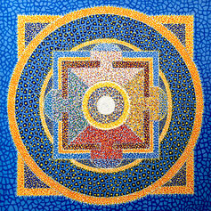 07 Viie Buddha mandala. Originaalmaal, 2020